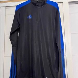 adidas Black and Royal Blue Long Sleeve Tee